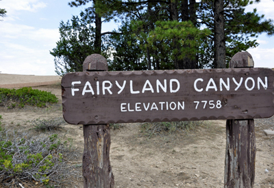 sign: Fairyland Canyon overlook